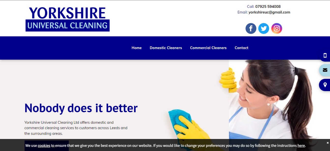 Yorkshire Cleaning Services' Homepage