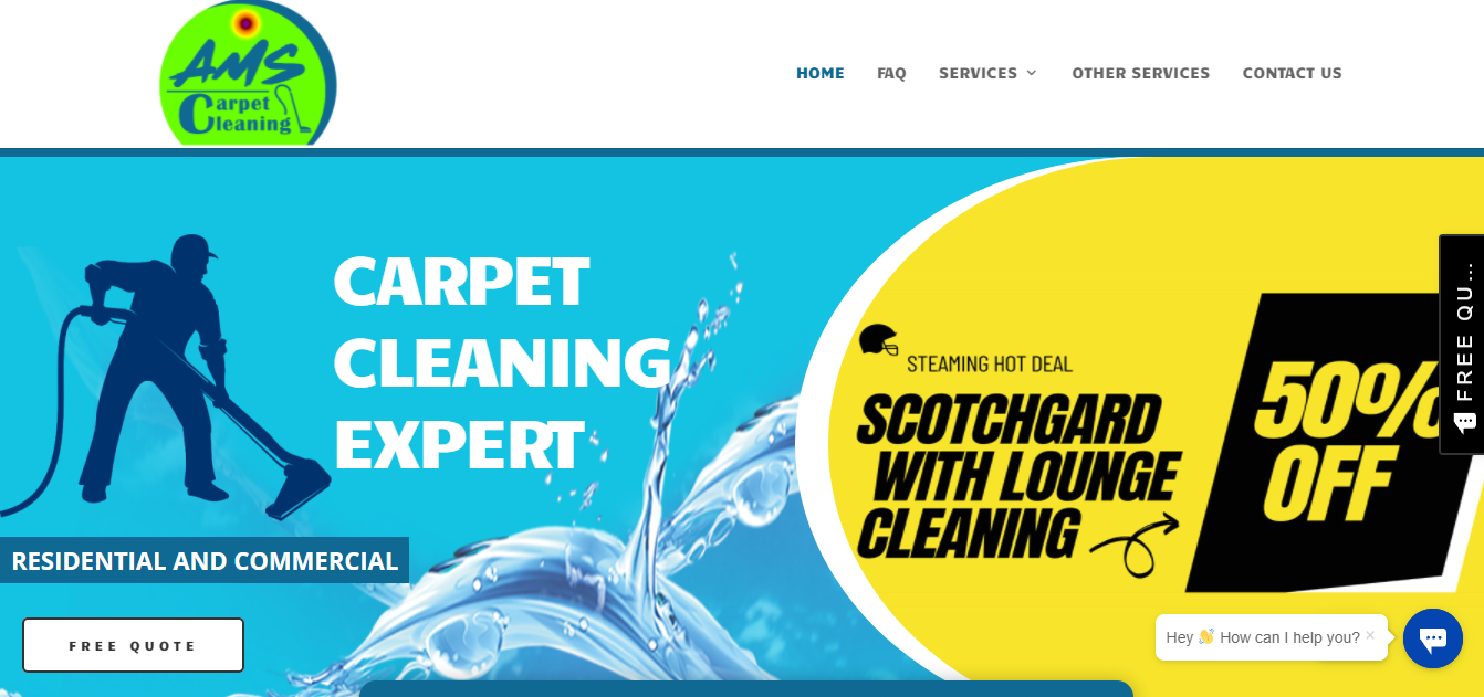 AMS Carpet Cleaning's homepage