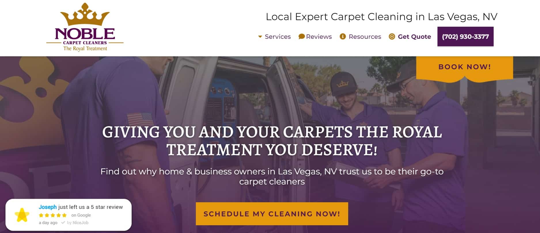 Noble Carpet Cleaners Homepage