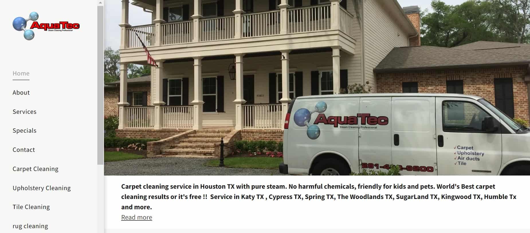 AquaTec The Steam Cleaning Professional Homepage