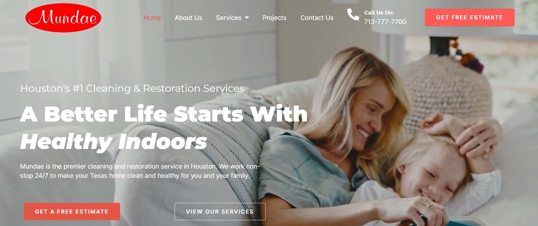 Mundae Cleaning & Restoration Services Homepage