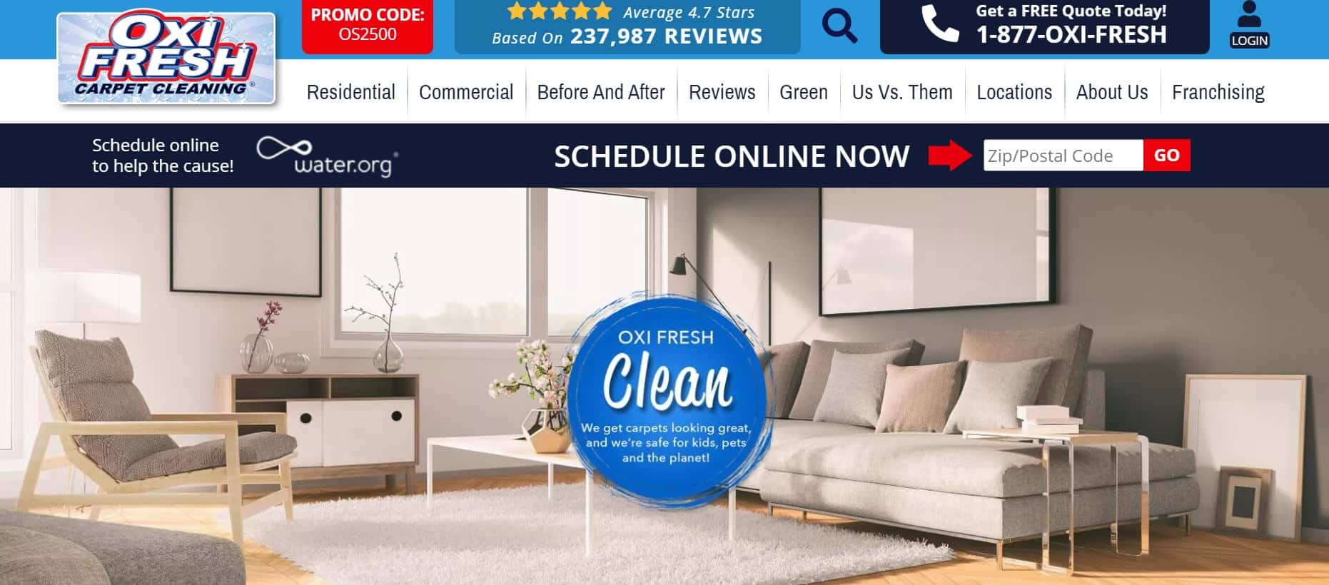 OxiFresh Carpet Cleaning Homepage