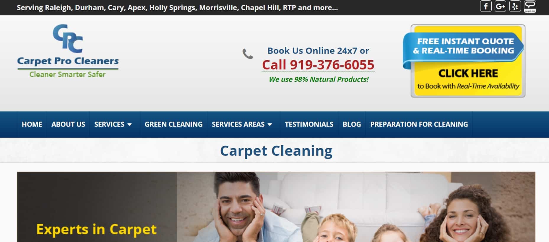 Carpet Pro Cleaners Homepage