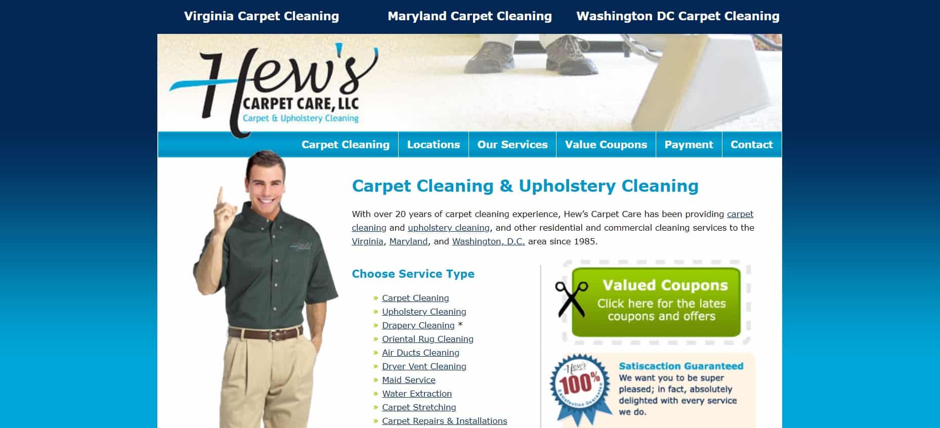 Hew's Carpet Care LLC Homepage