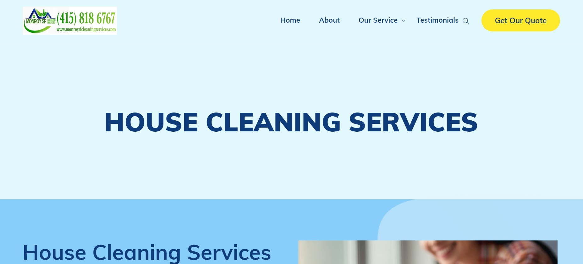 Monroy SF Cleaning Services Homepage