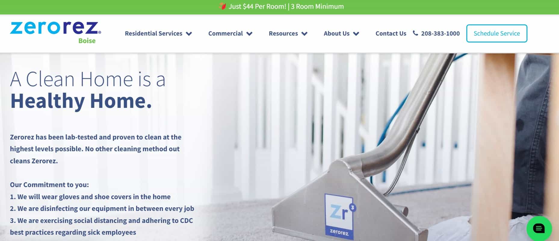 Zerorez Boise Homepage