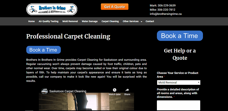Brothers in Grime Cleaning & Restoration Homepage