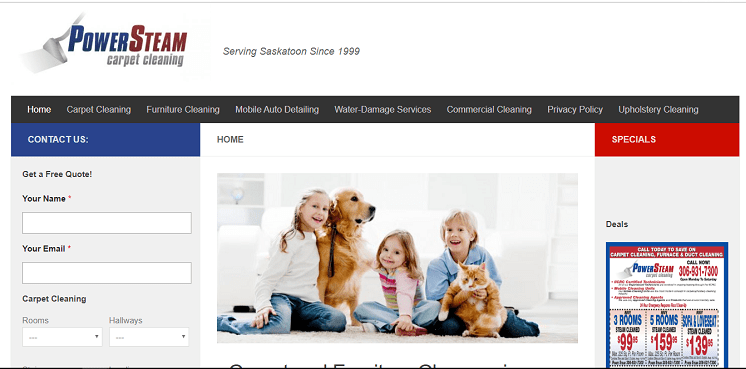 Power Steam Carpet Cleaning Homepage