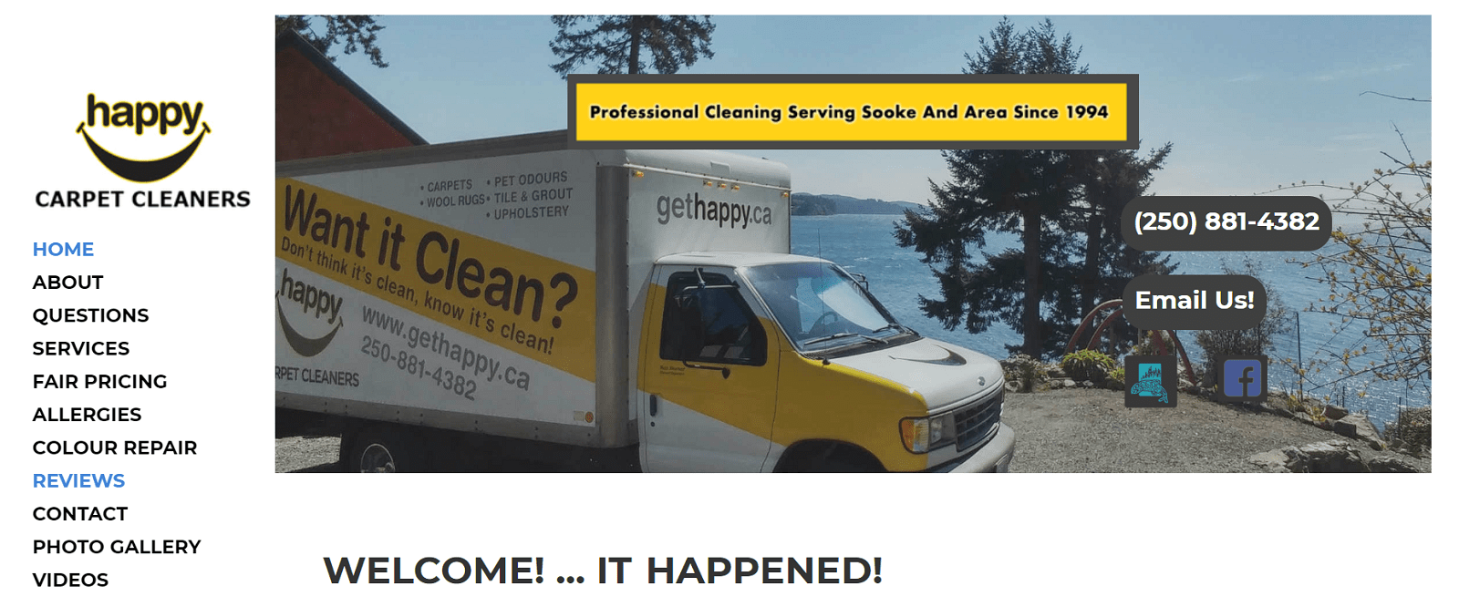 Happy Carpet Cleaners' Homepage