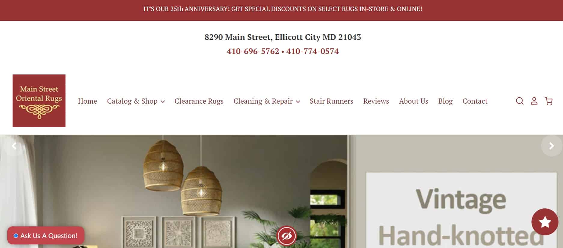 Main Street Oriental Rugs Homepage