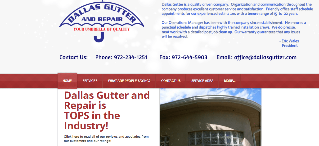 Dallas Gutter and Repair's Homepage