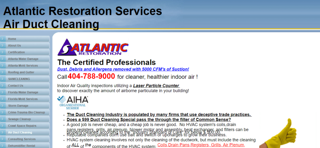 Atlantic Restoration Services' Homepage