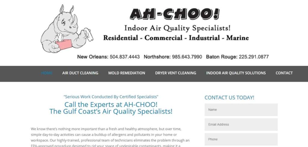 Ah-Choo Indoor Air Specialists' Homepage