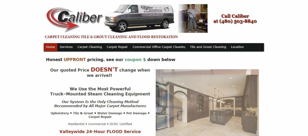 Caliber Carpet Cleaning's Homepage