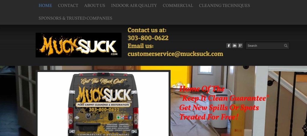 MuckSuck Pure Carpet Cleaning & Restoration Homepage