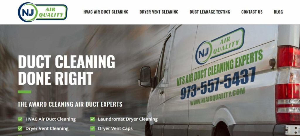 NJ Air Quality Duct Cleaning's Homepage