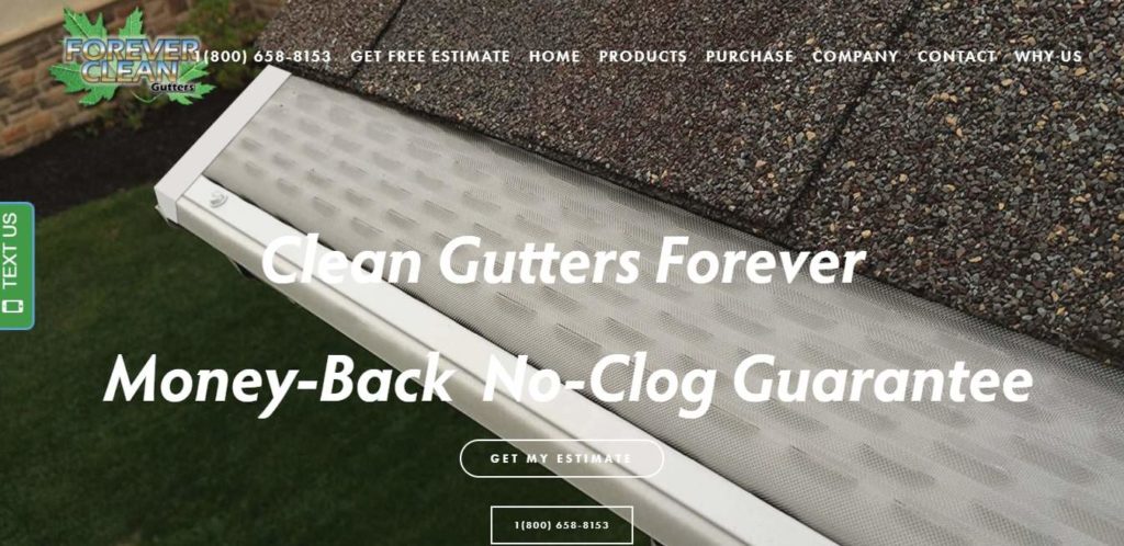 Forever Clean Gutters' Homepage