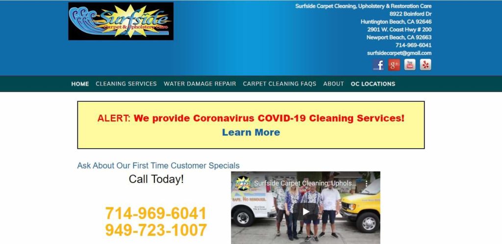Surfside Carpet Cleaning and Upholstery Care's Homepage