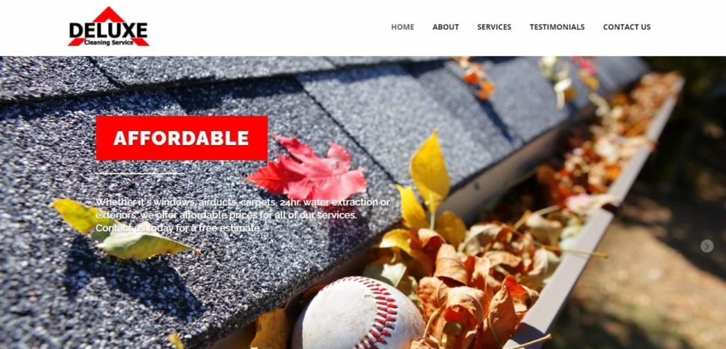 Deluxe Cleaning Service's Homepage