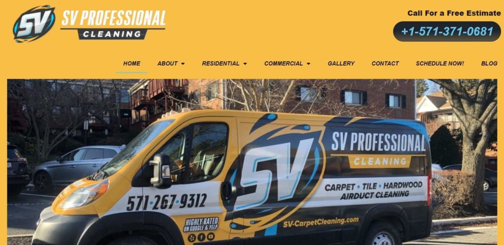 SV Professional Cleaning's Homepage