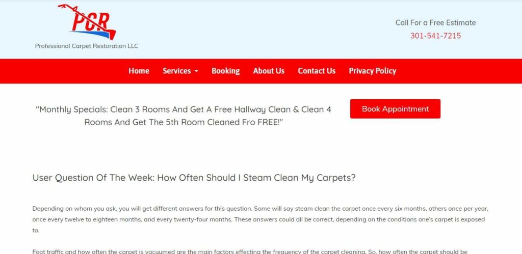 Professional Carpet Restoration's Homepage