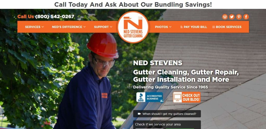 Ned Stevens Gutter Cleaning's Homepage