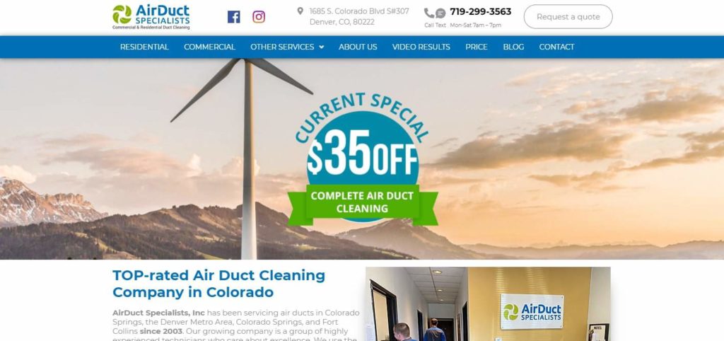 AirDuct Specialists Inc's Homepage