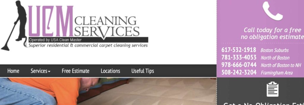 UCM Cleaning Services' Homepage