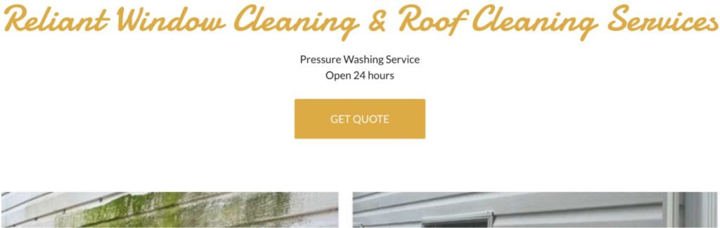 2) Reliant Window Cleaning & Roof Cleaning Services' Homepage