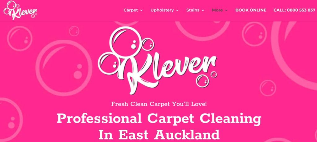 Klever Carpet Cleaning's Homepage