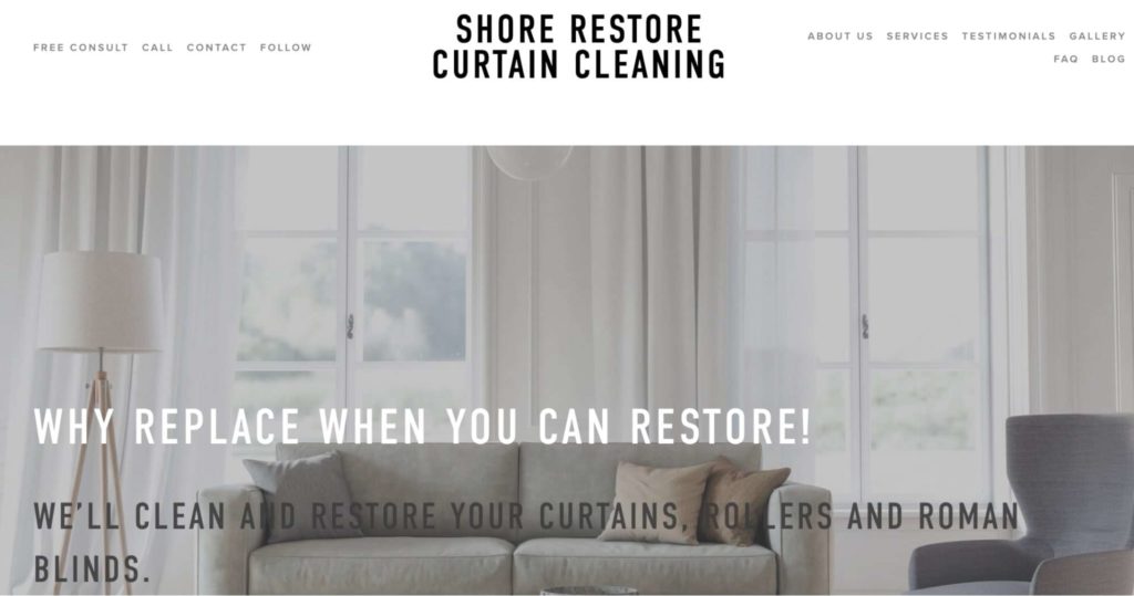 Shore Restore Curtain Cleaning's Homepage