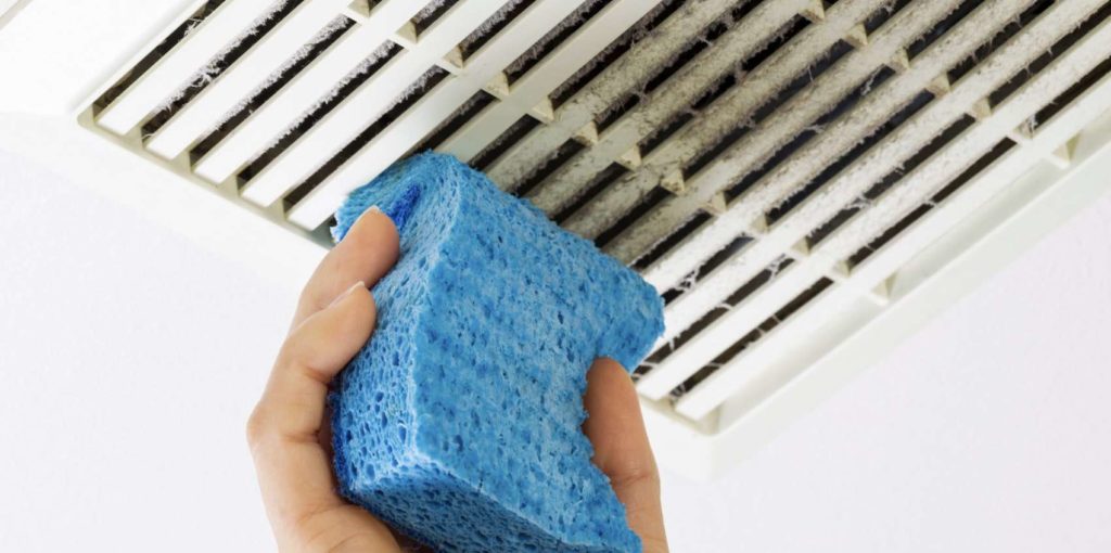 Brush the bathroom fan