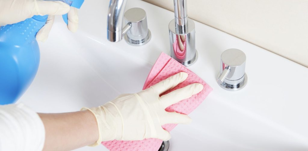 Clean and disinfect the sink