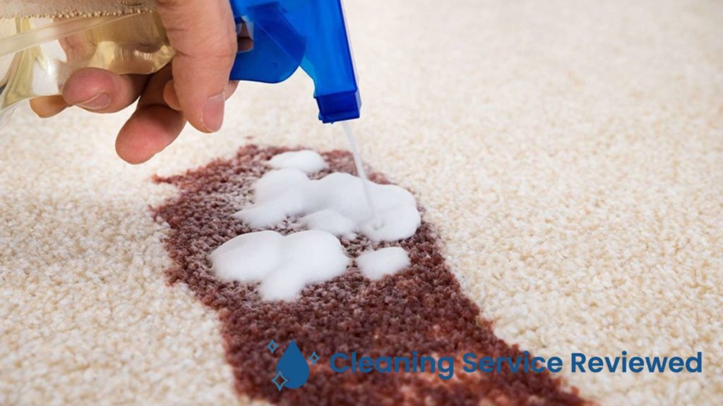 Use mild soap and pat the stain away