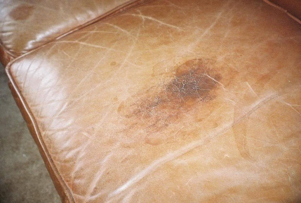 What are the different types of stains on leather